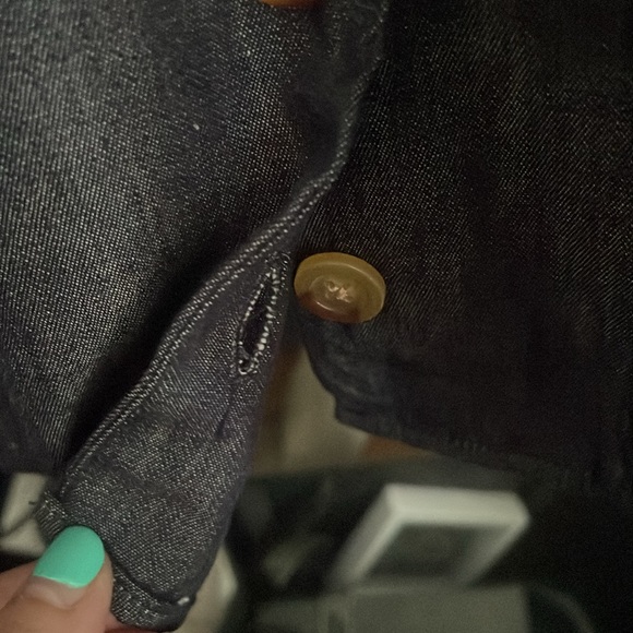 NWT Kika Vargas x Target Women's Blue Scalloped Button Front Blouse L - Picture 7 of 9